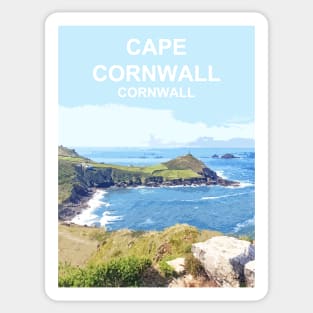 Cape Cornwall.  Cornish gift Kernow Travel location poster Sticker